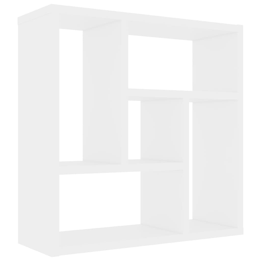 Estantería flotante blanca de 45,1 x 16 x 45,1 cm, de madera, 5 compartimentos, 40 kg, diseño moderno y duradero, para salón, pasillo, dormitorio