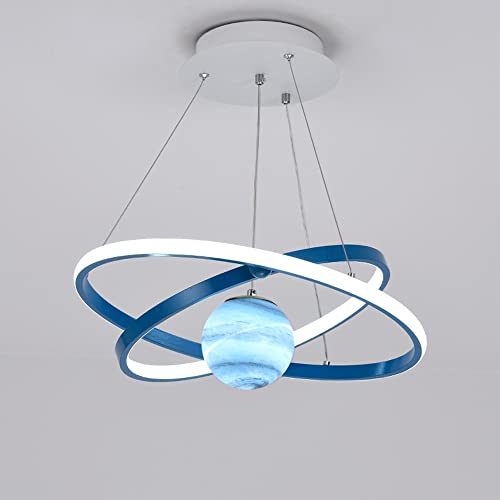 Suspension LED dimmable design planète Star en verre pour chambre