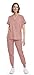 Eadflie Scrubs for Women Set - 8-Pocket V-Neck Scrub Uniform, Stretch Jogger Pants, Medical Workwear for Nurses, Pet Care (Pink/XS)