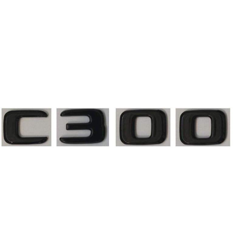 Image of ABS Flat Glossy Black C300 Letters Emblem Badge Replaces with C Class Side Supercharge Turbo Logo Car Styling Refitting Sticker