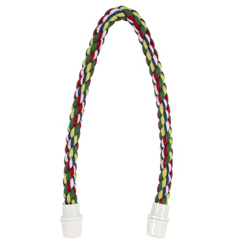 JW Comfy Perch 21 Inch for Birds, Flexible Multi-Colour Rope Perch for Birds, Twist & Bend, Holds Shape & Maintains Grip Strength, for Parakeets, Cockatiels, Parrots, Canaries, Finches & Small Birds