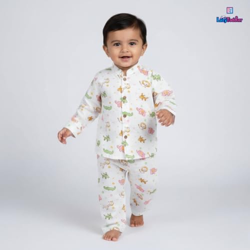 Image of 100% Cotton Muslin Pant Shirt Set | Ultra Soft Breathable Toddler Outfit | Summer Wear Kids Clothing | Skin Friendly Comfortable Fit | SIZE | PRINT