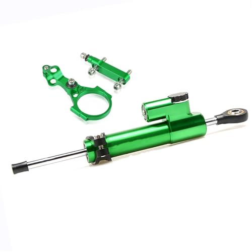 Amortisseur direction Kawasaki Versys 650 support fixation contre guidonnage moto vert