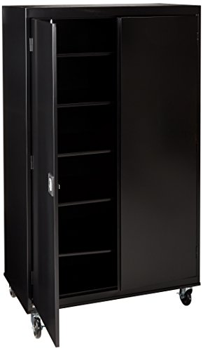 Sandusky Lee Ta4R462472-09 Mobile Steel Cabinet, 46" W X 24" D X 78" H, Black #TOP2