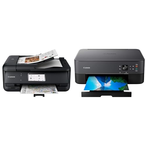 Canon PIXMA TR8620a - All-in-One Printer Home Office|Copier|Scanner|Fax|Auto Document Feeder | Photo & PIXMA TS6420a All-in-One Wireless Inkjet Printer [Print,Copy,Scan], Black, Compatible with Alexa