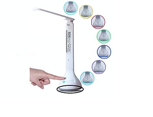 LED デスクライト スタンド 時計・カレンダー・温度表示 タッチセンサーで輝度調節機能 折りたたみLEDライト