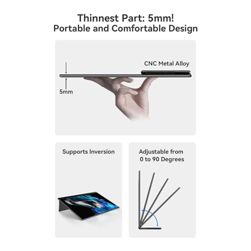 Image of EHOMEWEI Q1 16 inch Ultra-Slim Portable Monitor 2560 * 1600 QHD Laptop Screen Extender with 100% sRGB, Eye Care IPS Display, Integrated Kickstand, Plug & Play for MacBook, PC, Phone, Switch, Xbox