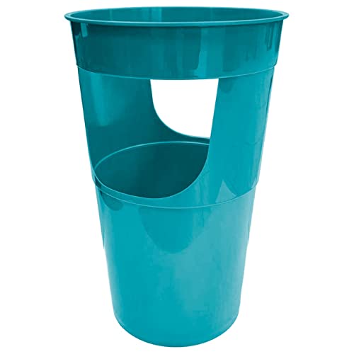 Acan Tradineur Porte-parapluie en plastique, forme ronde, idéal aussi bien pour la maison que pour les espaces publics, Ø 28 x 50 cm, turquoise