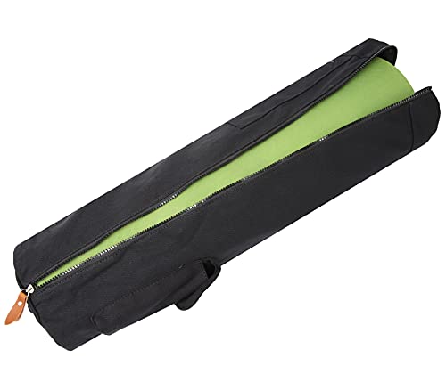 ELENTURE Yoga Mat Bag for 1/4-Inch 1/3-Inch Thick Exercise Yoga Mat, Exercise Yoga Mat Carrier Full-Zip Yoga Carry Bag with Pockets and Adjustable Strap (Black-1)