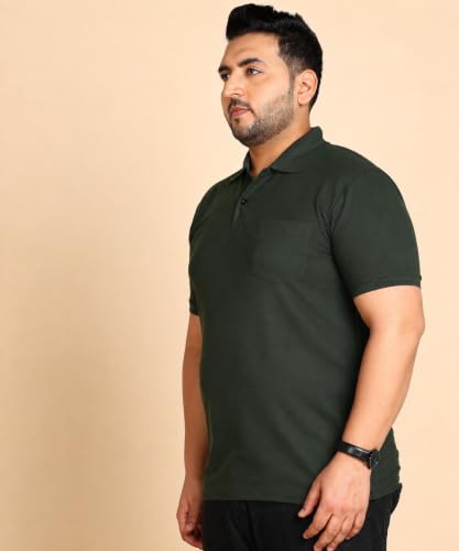 Image of INKKR Plus Size Solid Men's Polo Neck T-Shirt