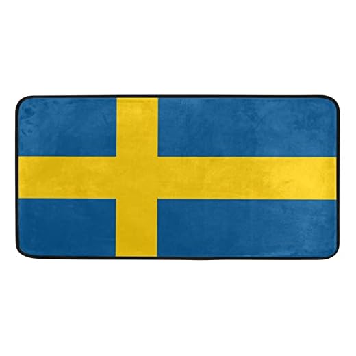 Sveriges flagga absorberande löparmattor för hus, handfat, kontor, kök