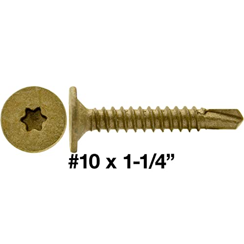 Jake Sales #10-16 X 1-1/4" Wood to Metal - Self Tapping TEK Screw Star/TORX Drive (1 Pound - 139 Approx. Screw Count)