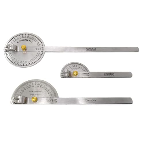 Image of Cambia Premium Quality Goniometer Set of 3 Pcs. with Pouch - Designed for accurate measurement of joint angles - Durable stainless steel for long-lasting - goniometer