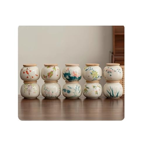 Boîte à thé artisanale en céramique unique, set de 10 mini boîtes de conservation - 2