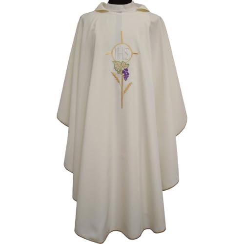 Chasuble beige pour prêtre vêtement de messe infroissable confortable