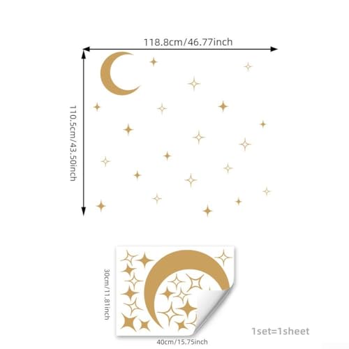 Calcomanías removibles luna y estrellas para pared miniatura 7