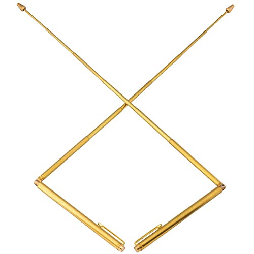 Best Combination Dowsing Rods Copper- 2PCS. 99.9% Pure Copper - Water Divining, Energy Healing, Paranormal, Gold, Yes No Questions. 15cm*56cm*0.9cm Non-Toxic 。 Gift feng Shui Compass
