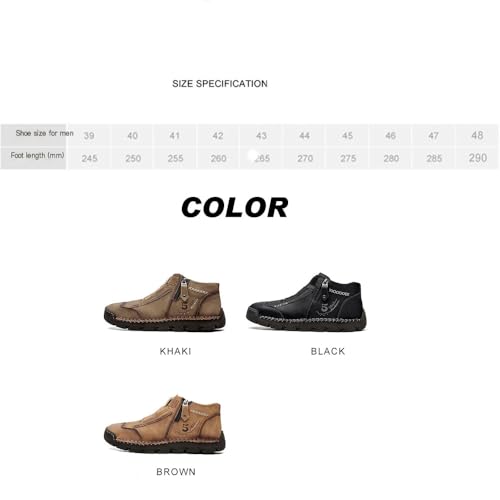 Matufit Men's Leather Waterproof Non-Slip Loafers with Side Zipper4