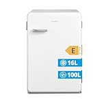COMFEE' RCD113WH2RT(E) Frigorifero Piccolo con Freezer, 116 Litri, Design Retrò, Frigo Monoporta, Temperatura Regolabile, Adatto a Camera, Ufficio e Hotel, Luce a LED, Silenzioso, Bianco
