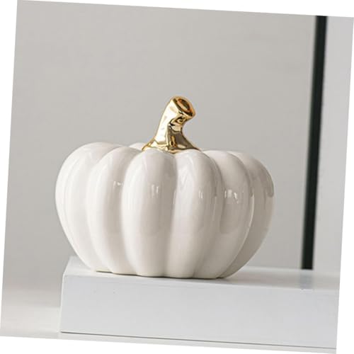 Citrouille Céramique Blanche Petite Figurine pour Rénover votre Déco d'Halloween Mipcase - 6