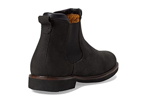 Mjny Mens Casual Comfortable Genuine Leather Chelsea Ankle Boots Lightweight Breathable Elastic Classic Fashion Chukka Dress Boots Black Washed Grainy 9.5 #TOP4