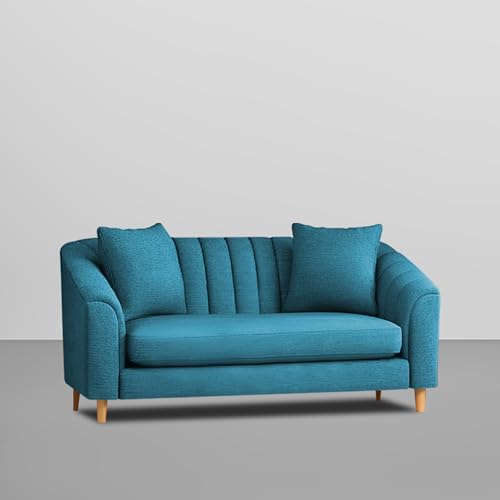 Image of Doraldo 2 Seater Sofa Set for Living Room (Turquise) Premium Fabric Sofa