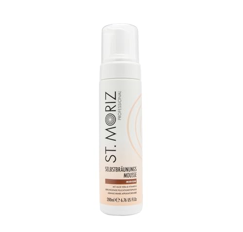ST. MORIZ Professional Instant Tanning Mousse in Dark – schnell trocknendes Selbstbräunungsmousse mit Applikatorfarbe – mit Aloe Vera und Vitamin E – Dermatologisch getestet, ohne Tierversuche – 200ml ST. MORIZ Professional Instant Tanning Mousse in Dark – schnell trocknendes Selbstbräunungsmousse mit Applikatorfarbe – mit Aloe Vera und Vitamin E – Dermatologisch getestet, ohne Tierversuche – 200ml