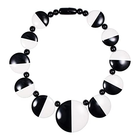 Zavana Black and White Statement Necklace for Women, Handmade Boho Chic Chunky Necklace for Women, Elegant Bohemian Costume Jewellery for Women Cover