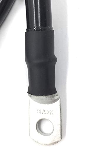 END GAME 2 AWG Gauge Marine Grade Battery Cables, Made in USA, Fully Assembled with Heavy Duty Tinned Lugs, 1ft-15ft Lengths Available (Single Black, 1ft - 3/8” Lugs) - Thumbnail 2