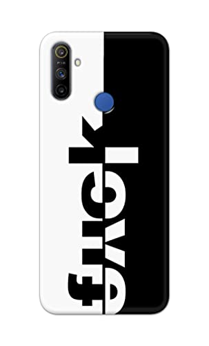 Image of PRINTFIDAA One Words Fukc Love Creative Art Innovative Wonderfull Printed Designer Hard Case for Realme Narzo 10A / 20A Back Cover -(e) RPM1003