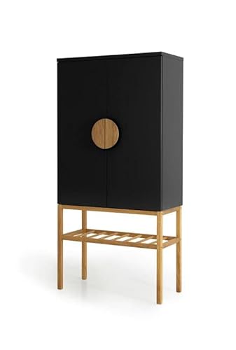 Preisvergleich Produktbild Froschkönig24 Tenzo Scoop Highboard Schwarz / Eiche