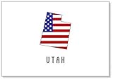 Épaisseur : environ 0,5 cm. Aimant de réfrigérateur classique carte de Utah avec drapeau américain