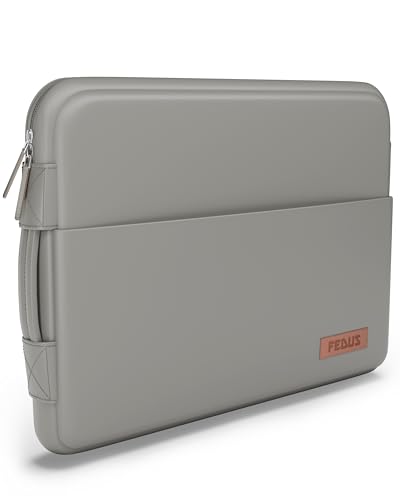 Image of FEDUS ORO Premium Vegan Leather Laptop Sleeve Bag Case 14.0 inch, Shockproof Office Laptop Cover Pouch Carrying Bag with Accessory Pocket & Handle for MacBook, HP, Dell, Lenovo, Asus for Men & Women