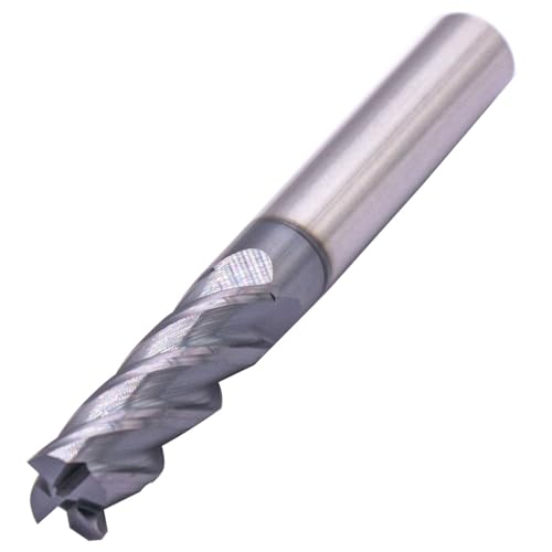 Image of 3 /8 inch 4 Flute Solid Carbide Long Square End Mill, 3 inch OAL, AlTiN Coated | 35 Helix, 3 /8 inch Cutting Dia, 3 /8 inch Shank Dia, 1-1 /4 inch LOC, for Milling Alloy Steel, Carbon Steel, Cast Iron, Copper