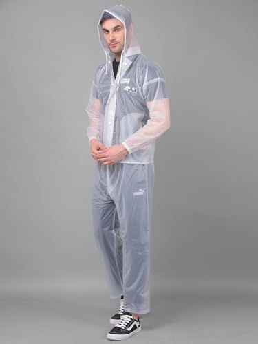 Image of Dollar Rainguard Men's PVC Full Sleeve Solid Raincoat Set With Adjustable Hood and Pocket