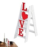 Rehausseur d'affichage festif : insufflant une atmosphère romantique à votre maison, notre échelle de Saint-Valentin comporte des lettres rouges 
