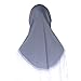 Modest Beauty Muslim Hijabs for Girls Kids Hijab Scarves with Lace for Age 6-12 Grey