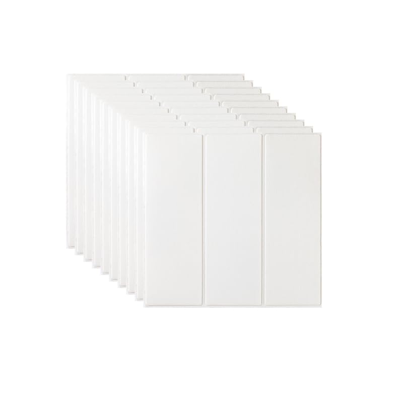 White Wood Effect Vinyl Self Adhesive Wood Panelling 3D Wall Panels Floor Tiles for Walls Kitchen Cupboards Bathroom Furniture 35 * 35cm