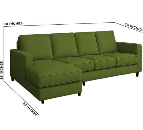 Image of The MM Furniture store Premium Fabric Sofa - Olive (6 Seater - LHS)