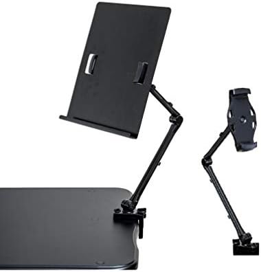 TrenDesks Document Copy Holder and Tablet/Cellphone Holder 2-in-1 (Black), Full Motion, Pull to Adjust Height, Angle and Direction