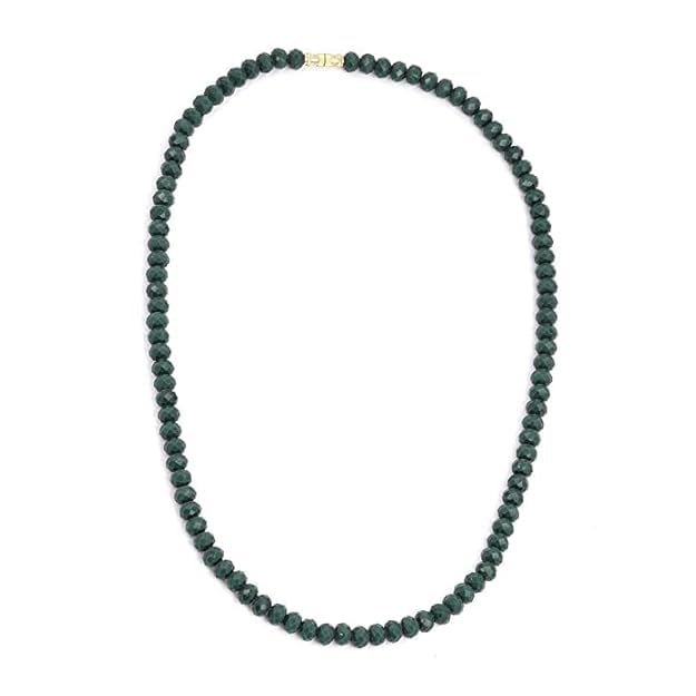 Chain Crystal Mala Glass stone beads single line chain and mala for women. GREEN Crystal Beads Necklace for Women & Girls | Elegant Choker Style Necklace for Wearing, Party & Traditional Look.-image-30