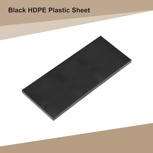Image of MECCANIXITY HDPE Plastic Sheet 1 /2 inch Thick, 20 inch x 48 inch High Density Polyethylene Plastic Blocks, HDPE Cutting Board for DIY, Home Floor Improvement, Black