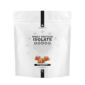 Canadian Protein 100% Whey Isolate 27g of Protein | 2 kg of Salted Caramel Flavoured Low Carb Keto Friendly Workout Recovery Drink | Protein Powder Rich in BCAA Amino Acids