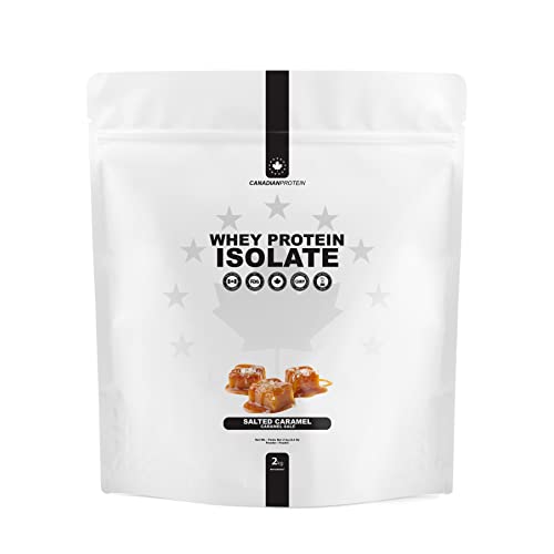 Canadian Protein 100% Whey Isolate 27g of Protein | 2 kg of Salted Caramel Flavoured Low Carb Keto Friendly Workout Recovery Drink | Protein Powder Rich in BCAA Amino Acids