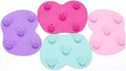 Pink Makeup Brush Cleaner Mat Make Up Cleaning Pad Cosmetic Cleaning Pad Scrubber Board Tool with Suction Cups Makeup Brushes Tools