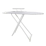 Haloppe Tabla de planchar de tamaño completo, tabla de planchar plegable extra ancha con soporte para plancha, mesa de planchar resistente con cubierta resistente al calor, estaciones de planchado