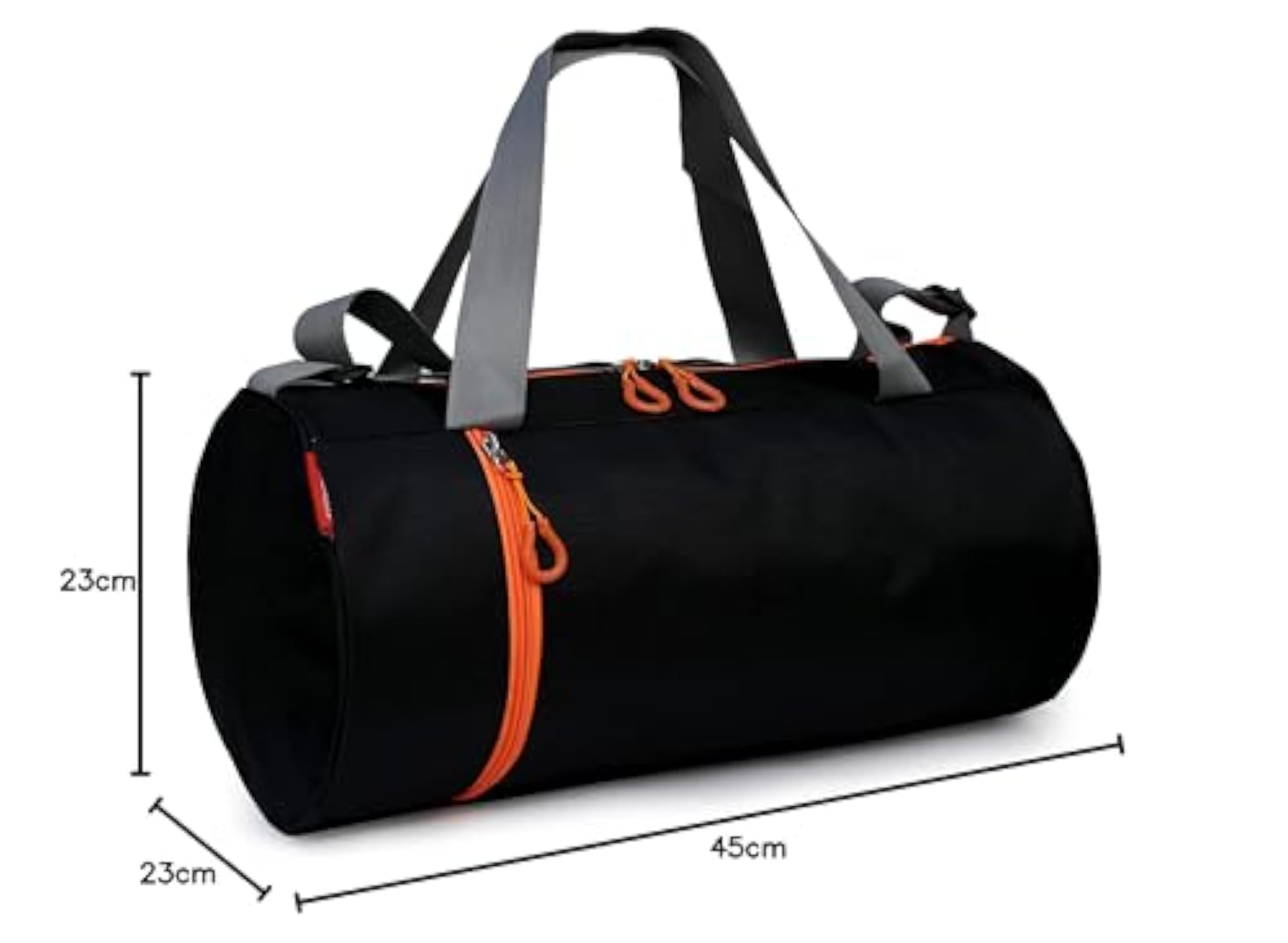 Gym Bags for Men with Separate Shoe Compartment, Orange & Black
