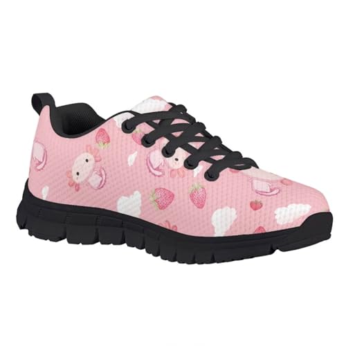 Cartoon Animal Kids Running Shoes Girls Lightweight Athletic Tennis Sneakers Outdoor Lace Up Sports Shoe for Little Kid Size11-13/ Big Kids Size1-52
