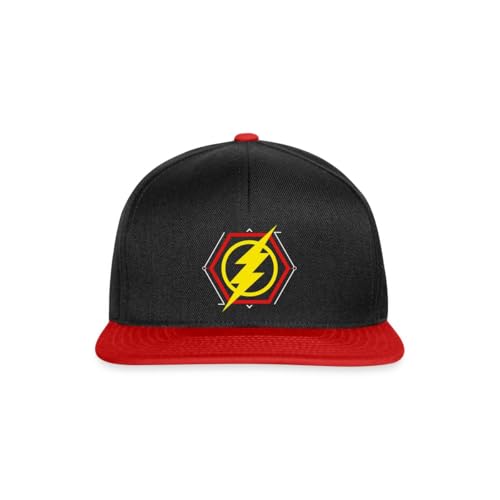 Image of Spreadshirt The Flash Yellow Lightning Bolt Symbol Snapback Cap, One Size, Black/red