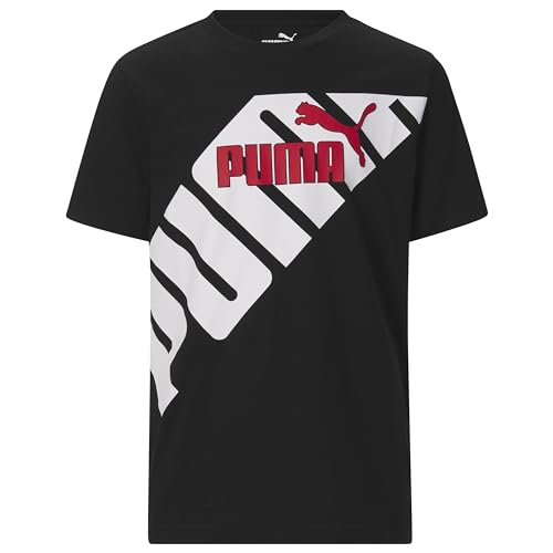 Image of Puma Boys' Short Sleeve Cotton Graphic T-Shirt, Crewneck